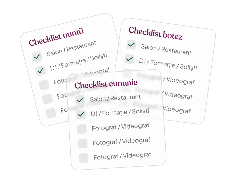 Checklist organizare evenimente - listă completă pentru nuntă și botez